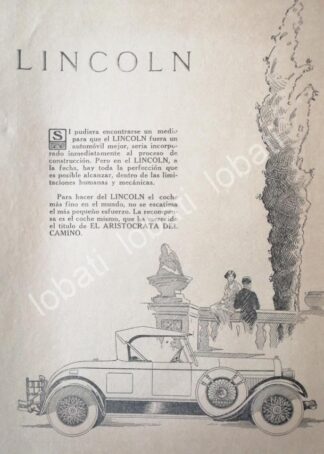 CARTEL ANTIGUO ORIGINAL DE AUTOS LINCOLN 1926 /428