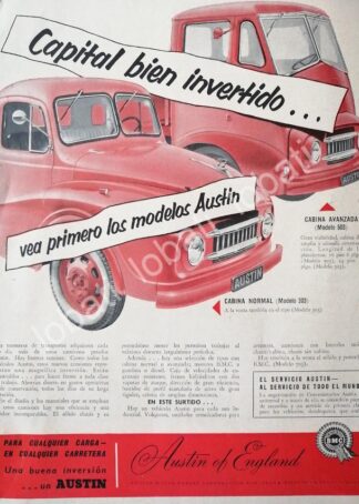 CARTEL ANTIGUO ORIGINAL DE CAMIONES BMC AUSTIN 303 1955 / 422
