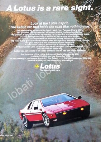 CARTEL ANTIGUO ORIGINAL DE AFICHE AUTOS LOTUS 1980 / 418 RARO