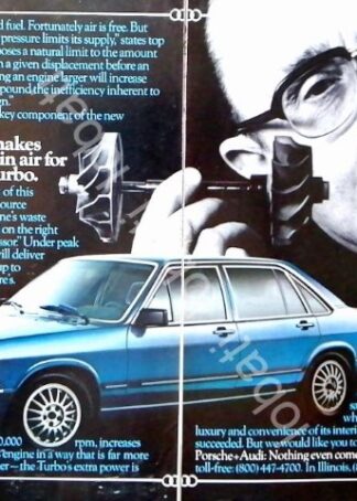 CARTEL ANTIGUO ORIGINAL DE AFICHE AUTOS AUDI 5000 TURBO 1979 / 417