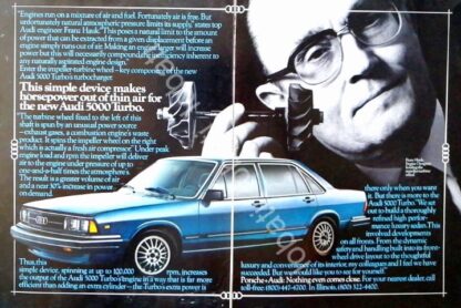 CARTEL ANTIGUO ORIGINAL DE AFICHE AUTOS AUDI 5000 TURBO 1979 / 417