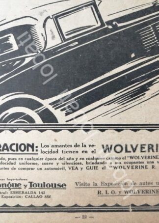 CARTEL ANTIGUO ORIGINAL DE AUTOS REO BROUGHAM WOLVERINE 1929 /411 MUY RARO