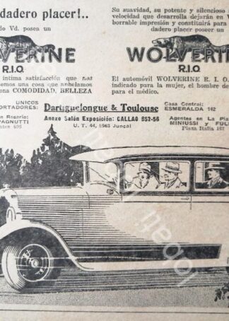 CARTEL ANTIGUO ORIGINAL DE AUTOS REO BROUGHAM WOLVERINE 1929 /410 MUY RARO