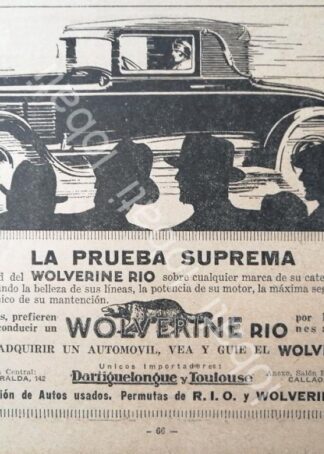 CARTEL ANTIGUO ORIGINAL DE AUTOS REO BROUGHAM WOLVERINE 1929 /408 MUY RARO