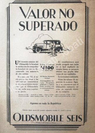 CARTEL ANTIGUO ORIGINAL DE AUTOS OLDSMOBILE SEIS 1931 /404