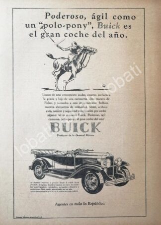 CARTEL ANTIGUO ORIGINAL DE AUTOS BUICK 1930 /398