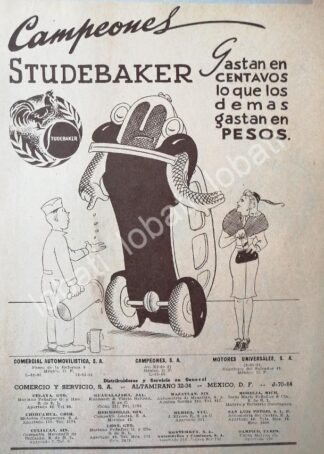 CARTEL ANTIGUO ORIGINAL DE AUTOS STUDEBAKER 1948 /395