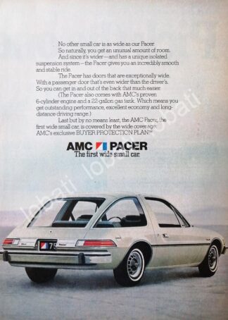 CARTEL ANTIGUO ORIGINAL DE AUTOS AMERICAN PACER 1975 /394