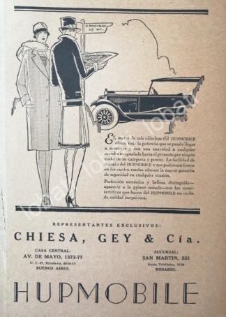 CARTEL ANTIGUO ORIGINAL DE AUTOS HUPMOBILE 1930 /391