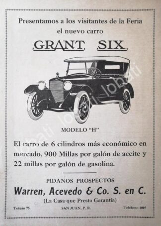 CARTEL ANTIGUO ORIGINAL DE AUTOS PEERLESS 1920 /387 SUPER RARO