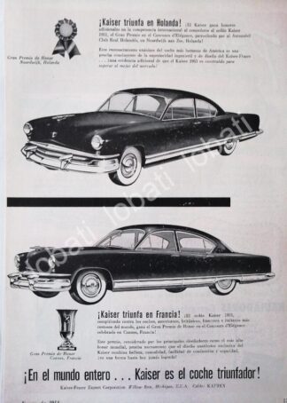 CARTEL ANTIGUO ORIGINAL DE AUTOS KAISER 1951 /373