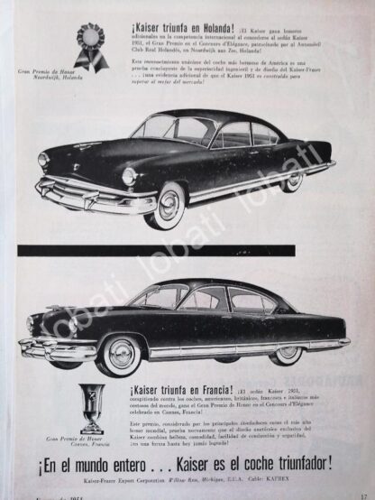 CARTEL ANTIGUO ORIGINAL DE AUTOS KAISER 1951 /373