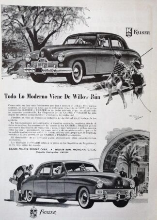 CARTEL ANTIGUO ORIGINAL DE AUTOS KAISER & FRAZER 1943 /369