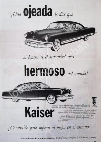CARTEL ANTIGUO ORIGINAL DE AUTOS KAISER 1951 /368