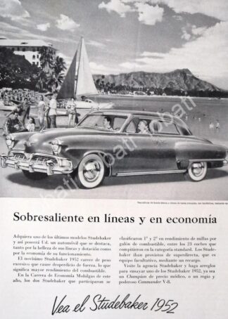 CARTEL ANTIGUO ORIGINAL DE AUTOS. STUDEBAKER CHAPION 1952 /365