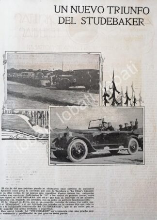 CARTEL ANTIGUO ORIGINAL DE AUTOS STUDEBAKER BIG SIX 1922 /361