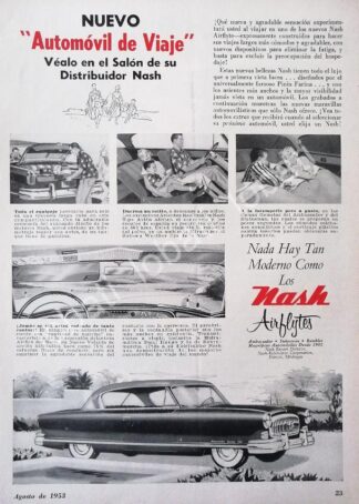 CARTEL ANTIGUO ORIGINAL DE AUTOS NASH AIRLYTES 1953