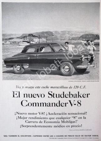 CARTEL ANTIGUO ORIGINAL DE AUTOS STUDEBAKER COMMANDER 1951 /346