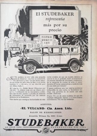 CARTEL ANTIGUO ORIGINAL DE AUTOS STUDEBAKER ROYAL DIRECTOR /342