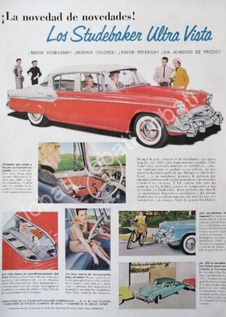 CARTEL ANTIGUO ORIGINAL DE AUTOS STUDEBAKER ULTRA VISTA 1955 /339