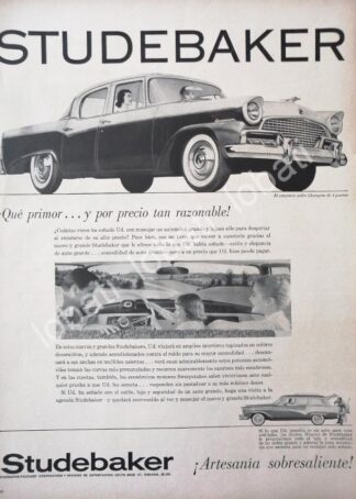 CARTEL ANTIGUO ORIGINAL DE AUTOS STUDEBAKER CHAMPION 1957 /337