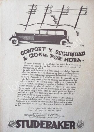 CARTEL ANTIGUO ORIGINAL DE AUTOS STUDEBAKER 1930 /332
