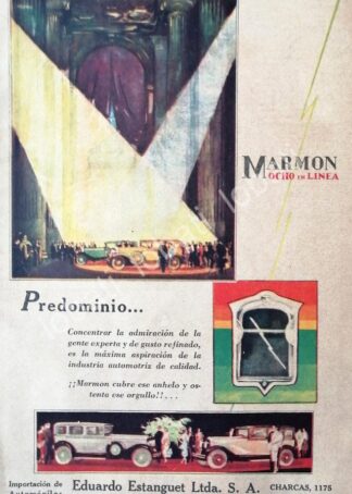 CARTEL ANTIGUO ORIGINAL DE AUTOS MARMON 8 EN LINEA 1928 /329 / RARO