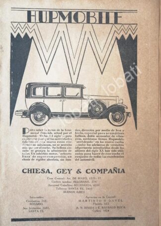 CARTEL ANTIGUO ORIGINAL DE AUTOS HUPMOBILE 8 DEL SIGLO 1929 /325 MUY RARO