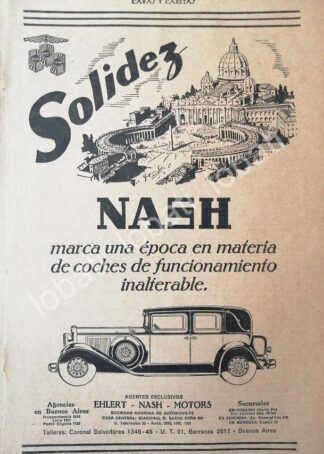 CARTEL ANTIGUO ORIGINAL DE AUTOS NASH 1927 /324