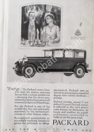 CARTEL ANTIGUO ORIGINAL DE AUTOS PACKARD DE LUJO 1926 /318