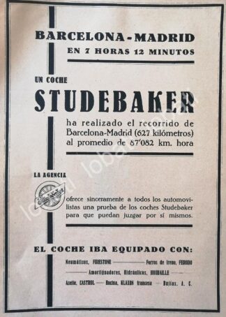 CARTEL ANTIGUO ORIGINAL DE AUTOS STUDEBAKER 1930 /313
