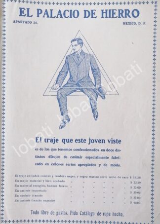CARTEL ANTIGUO ORIGINAL DE TIENDAS EL PALACIO DE HIERRO 1910 /255