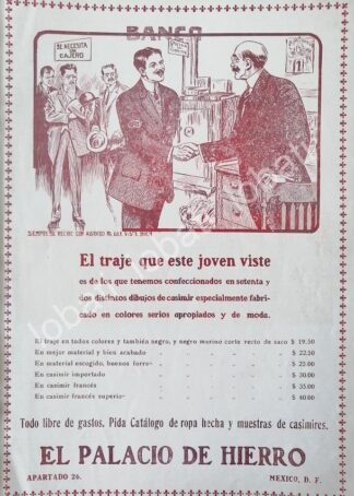 CARTEL ANTIGUO ORIGINAL DE TIENDAS EL PALACIO DE HIERRO 1910 /252