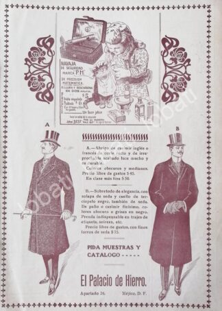 CARTEL ANTIGUO ORIGINAL DE TIENDAS EL PALACIO DE HIERRO 1909 /250