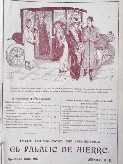 CARTEL ANTIGUO ORIGINAL DE TIENDAS EL PALACIO DE HIERRO 1910 /246 - Image 2