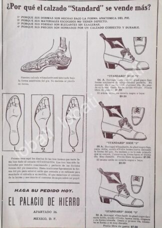 CARTEL ANTIGUO ORIGINAL DE TIENDAS EL PALACIO DE HIERRO Y CALZADOS 1909 /245