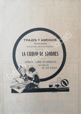CARTEL ANTIGUO ORIGINAL DE AFICHE ART NOUVEAU TIENDAS LA CIUDAD DE LONDRES, 1920 /229