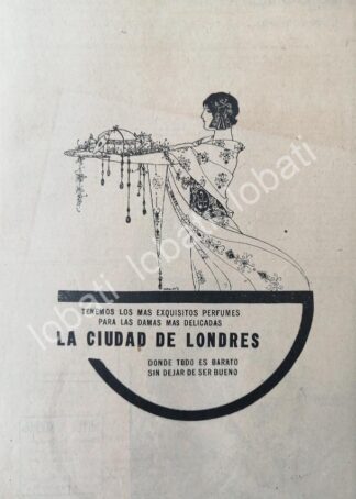 CARTEL ANTIGUO ORIGINAL DE AFICHE ART NOUVEAU TIENDAS LA CIUDAD DE LONDRES, 1920 /226