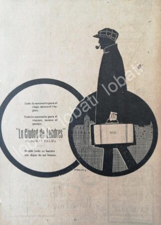 CARTEL ANTIGUO ORIGINAL DE AFICHE ART NOUVEAU TIENDAS LA CIUDAD DE LONDRES, 1920 /225