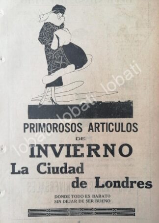 CARTEL ANTIGUO ORIGINAL DE TIENDAS LA CIDUAD DE LONDRES, 1920 /222