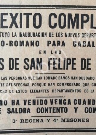 CARTEL ANTIGUO ORIGINAL DE INAUGURACION BAÑOS PUBLICOS SAN FELIPE DE JESUS 1920 /216