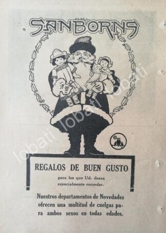 CARTEL ANTIGUO ORIGINAL DE TIENDAS SANBORNS 1920 /215