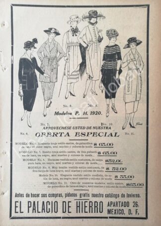 CARTEL ANTIGUO ORIGINAL DE TIENDAS EL PALACIO DE HIERRO 1920 MODAS /211