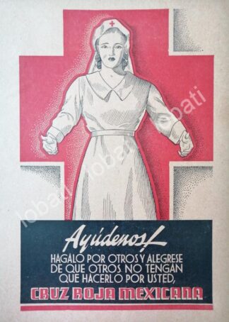 CARTEL ANTIGUO ORIGINAL DE COLECTA DE LA CRUZ ROJA 1941 /272 MUY RARO