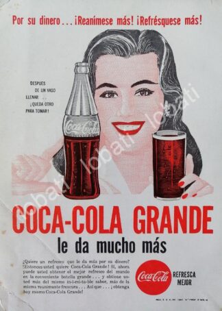 CARTEL ANTIGUO ORIGINAL DE REFRESCOS COCA COLA 1961 /121