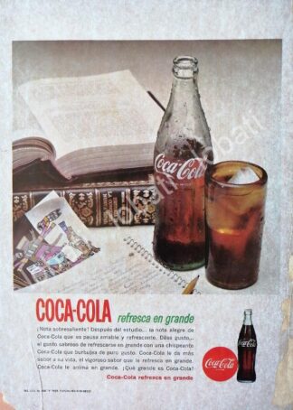 CARTEL ANTIGUO ORIGINAL DE REFRESCOS COCA COLA 1965