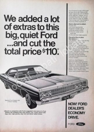 CARTEL ANTIGUO ORIGINAL DE AUTOS FORD GALAXIE 500 1970 /506