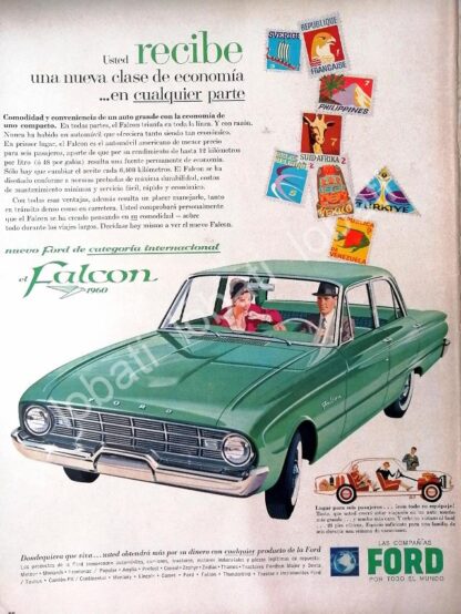 CARTEL ANTIGUO ORIGINAL DE AUTOS FORD FALCON 1960 /501