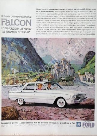 CARTEL ANTIGUO ORIGINAL DE AUTOS FORD FALCON 1961 /493