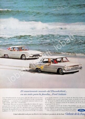 CARTEL ANTIGUO ORIGINAL DE AUTOS FORD GALAXIE & THUNDERBIRD 1963 /491